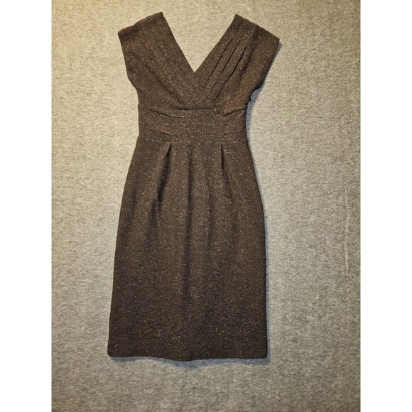 Banana Republic Dresses & Skirts - Banana Republic Wool Silk Blend Dress 0 Brown Tweed V-Neck Knee Length Lined